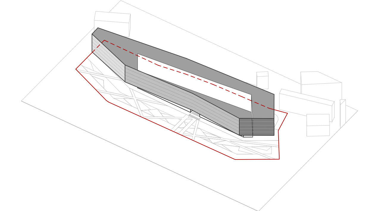 Business centre 10A: the basic volume on the site