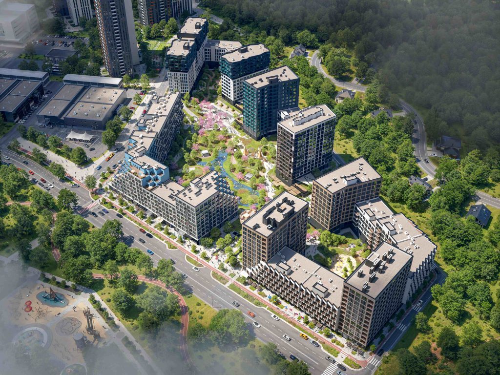 DNIPRO ISLAND from above: the planning structure of the block